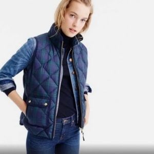 J Crew Tartan Plaid Quilted Puffer Vest